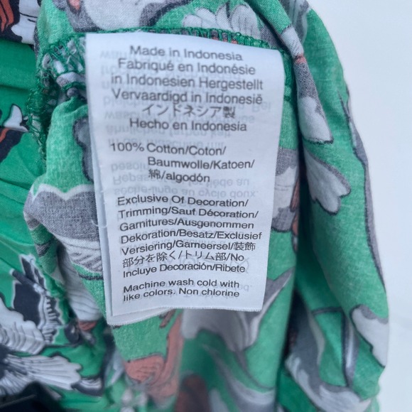 J. Crew Green Floral Cotton Pajama Shorts Womens Medium Drawstring Lounge Sleep - Picture 4 of 6